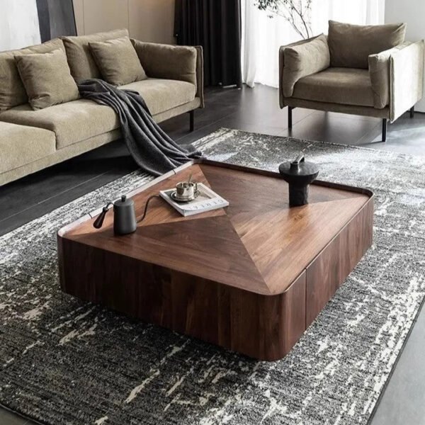 Hidden Drawers Elegant Italian Style Coffee Table