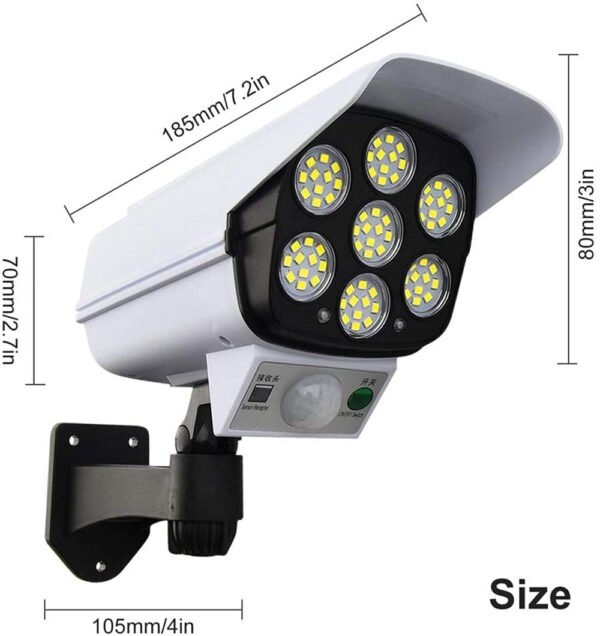 H3da12d76402046f88e0803d673664bf4E-1 Solar Motion Sensor Dummy Security Camera Light