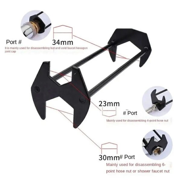 Dual-Headed Easy Repair Faucet Wrench