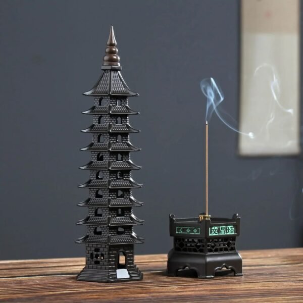 S2352bd04a7514b18a2426c63f3a080e4s Zen Tower-Style Smoke Waterfall Incense Burner
