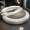Italian Style Minimalist Circle Leather Dream Master Bed