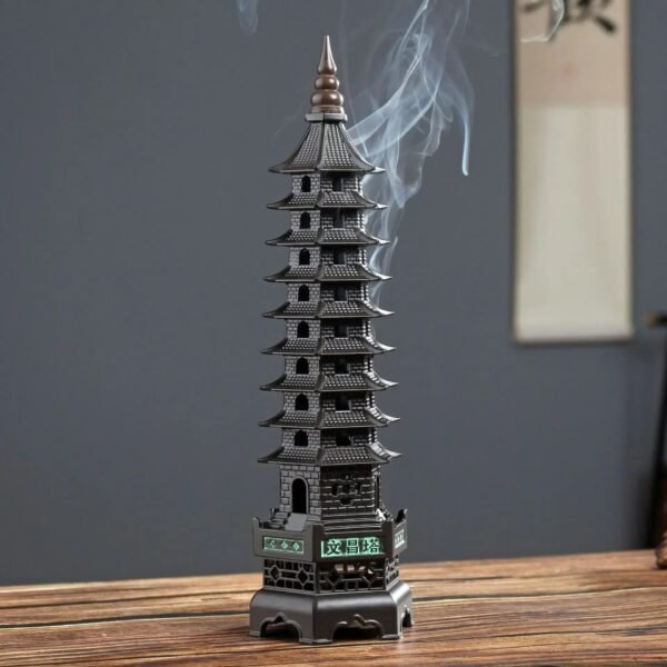 S5cdd34b3b68e4198b4e4b7ebb60d0a33M Zen Tower-Style Smoke Waterfall Incense Burner