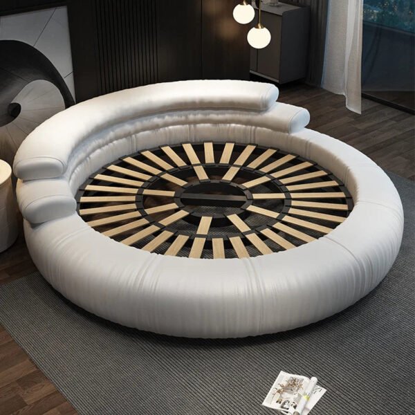 Italian Style Minimalist Circle Leather Dream Master Bed
