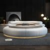 Italian Style Minimalist Circle Leather Dream Master Bed