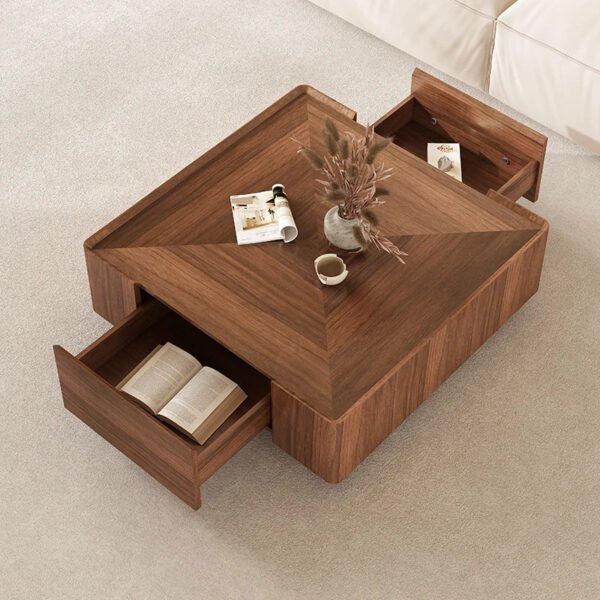 Hidden Drawers Elegant Italian Style Coffee Table
