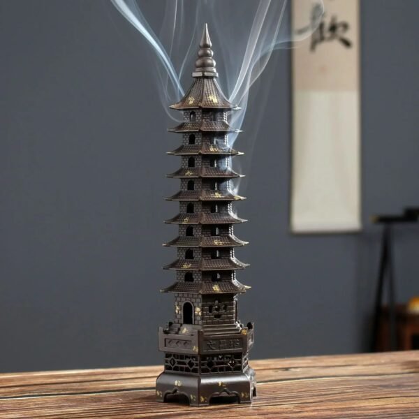 S9f876eca01ca4600a6155715f6c53f11V Zen Tower-Style Smoke Waterfall Incense Burner