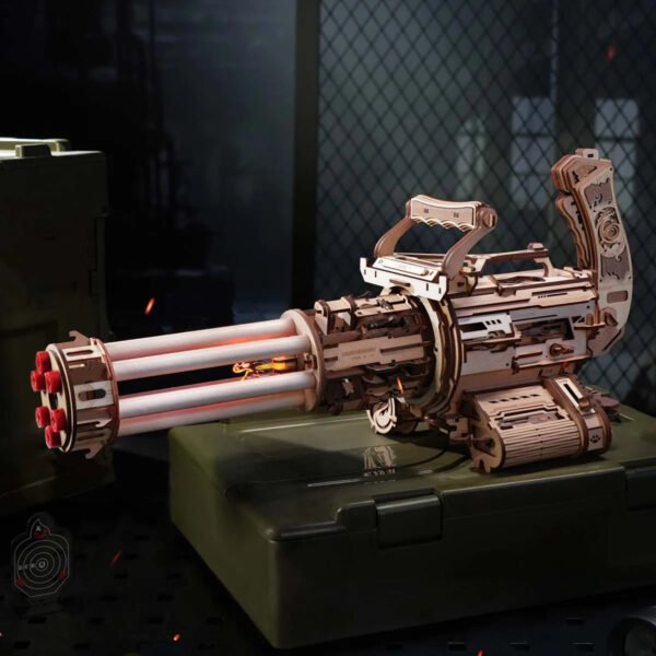 3D Puzzle Wood Rapid Fire Launcher Toy Gun