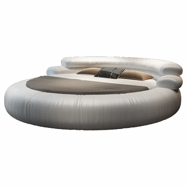 Italian Style Minimalist Circle Leather Dream Master Bed