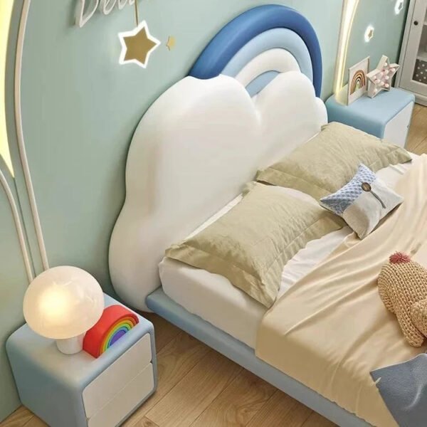 Sky Cloud Glow Soft Frame Rainbow Kids Bed